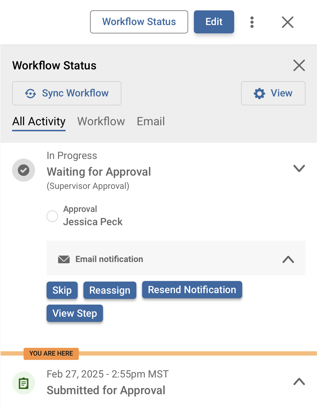 Platform - Workflow - Step Detail with Notification 