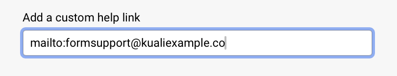 Platform - Form Settings - Help Link Example 2