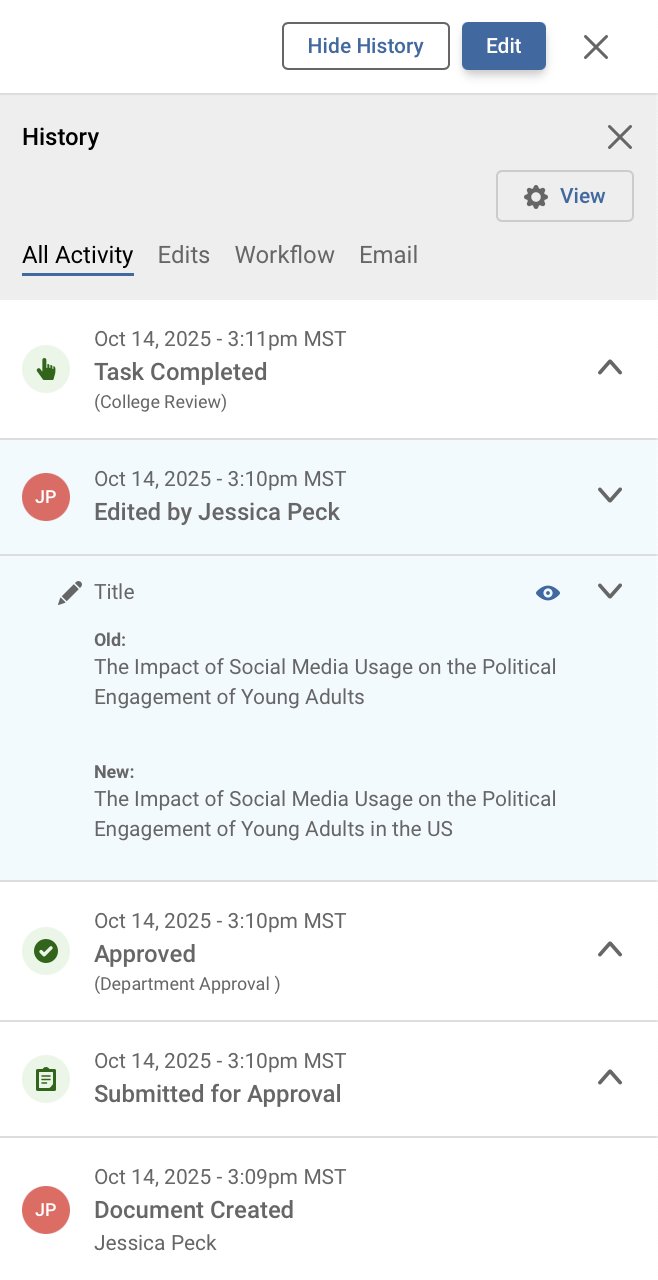 Platform - History - Expanded Activity