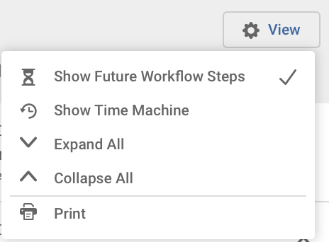 Platform - History - View options