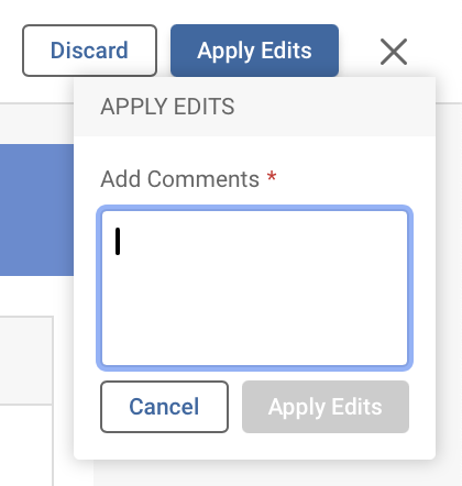 Platform - Editing Completed Documents comment box