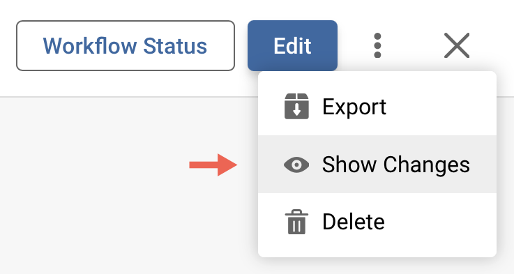 Platform - Versions - Show Changes option