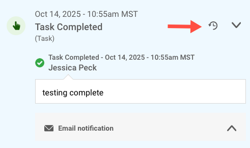 Platform - History - Time Machine icon in workflow action