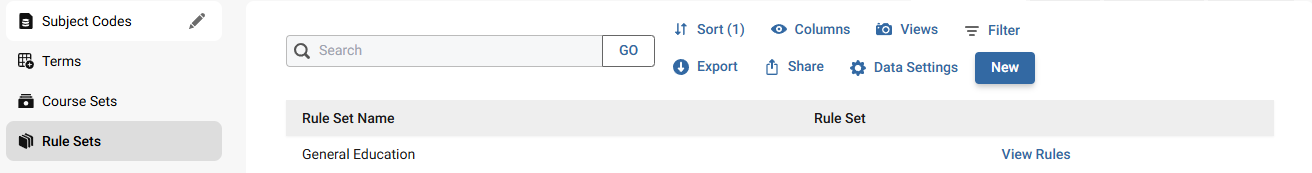 Academic Ops - Rule Set Document List Selection