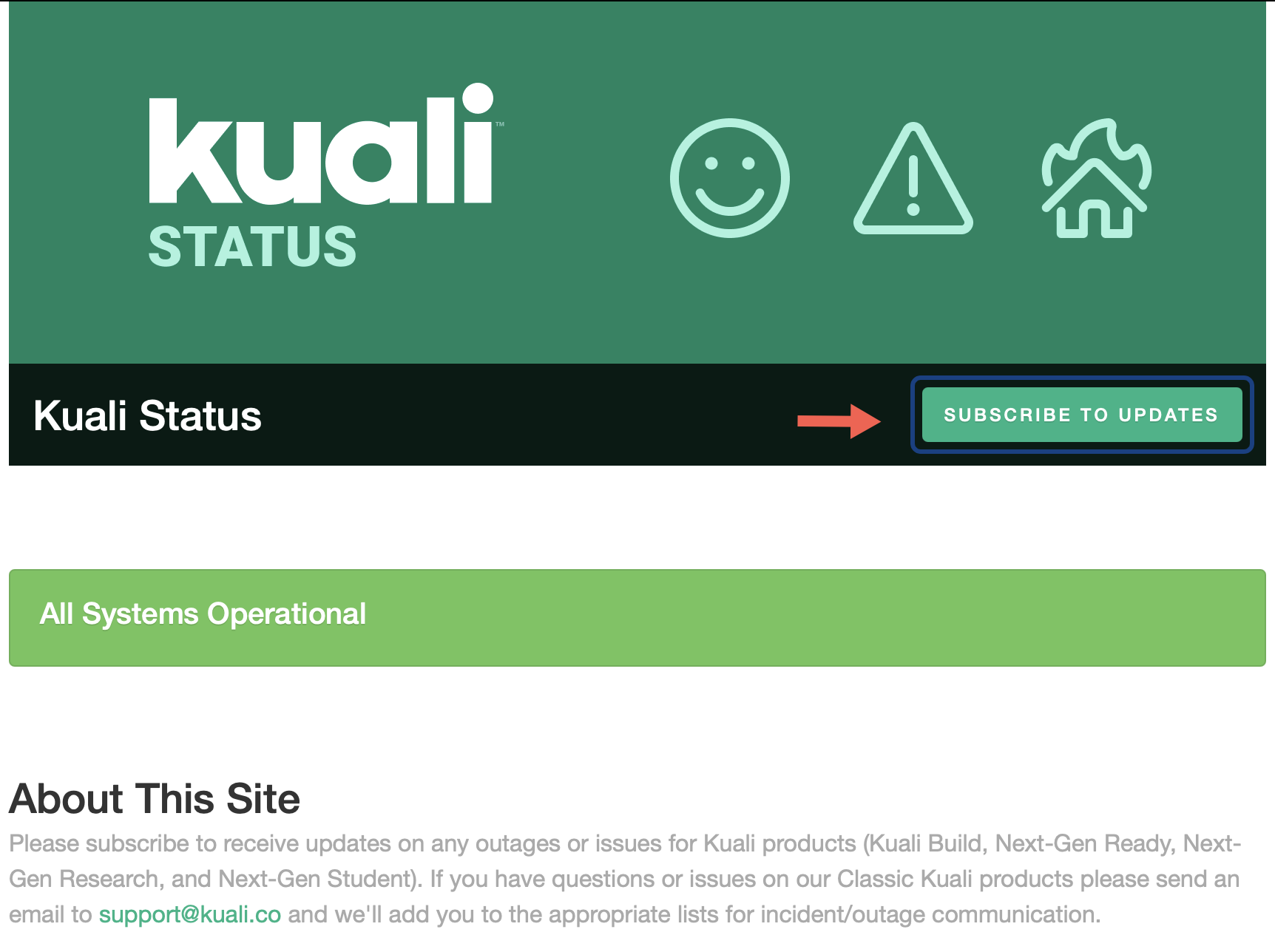 Platform - Status page subscribe