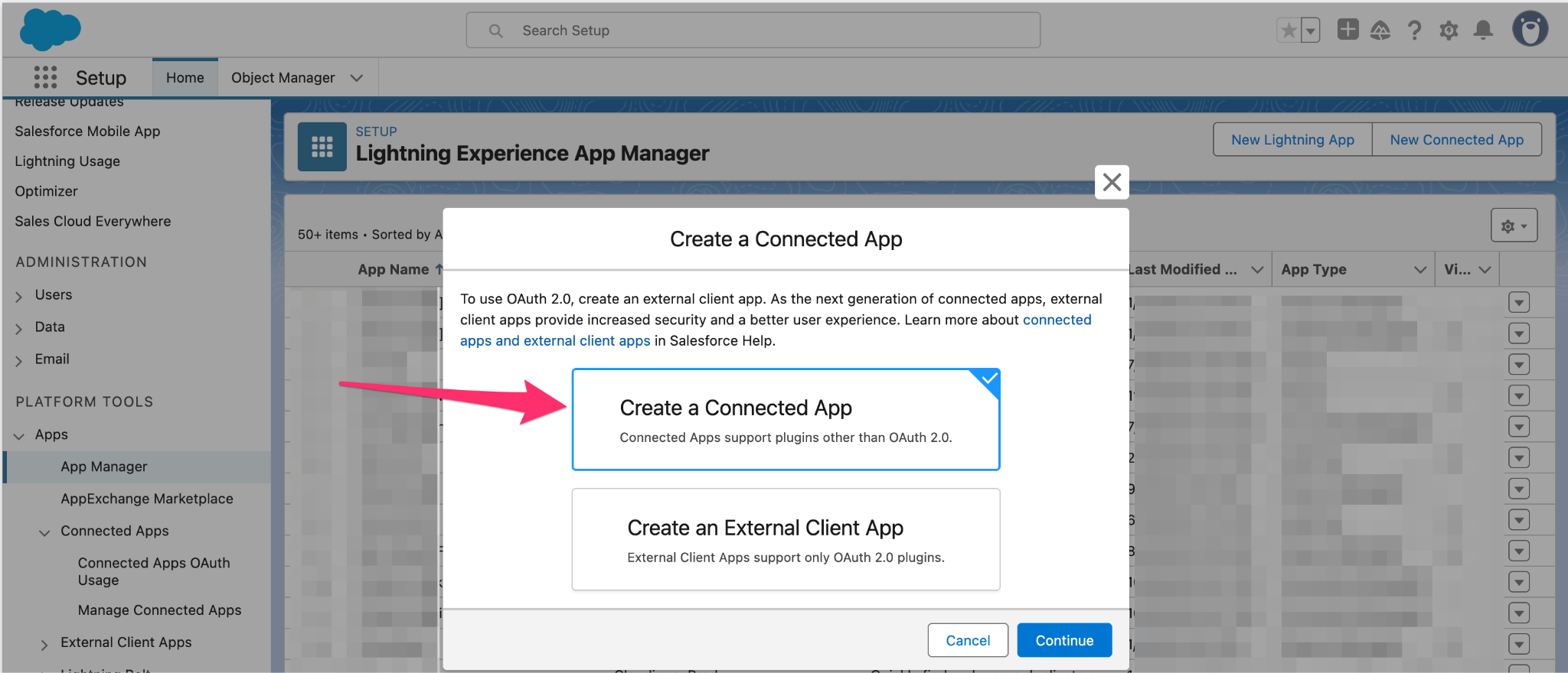 Platform - Integrations - Create a connected app Salesforce 2