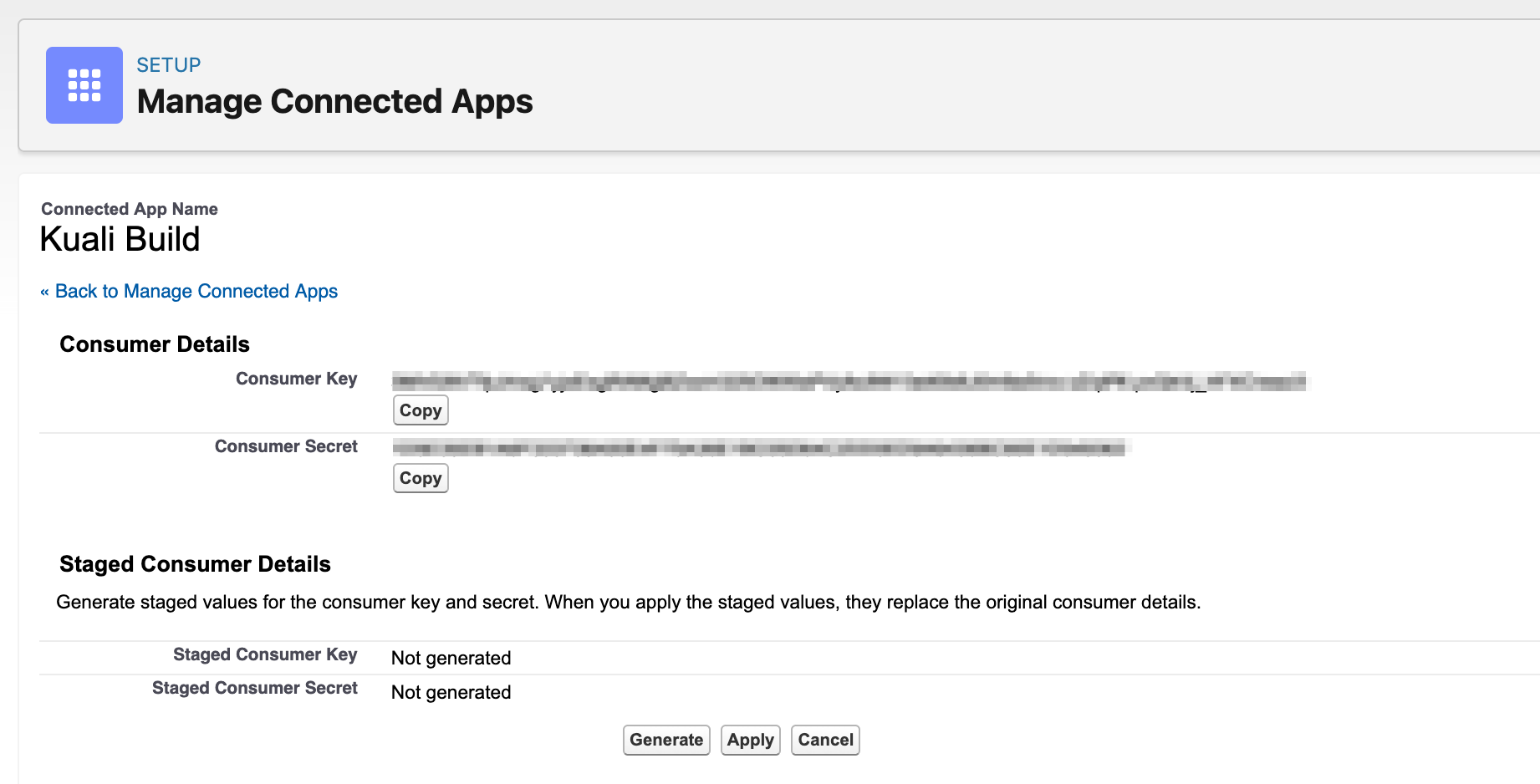 Platform - Integrations - Salesforce manage connected apps