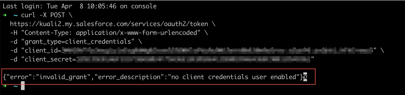 Platform - Integrations - Salesforce using key before creating integration user