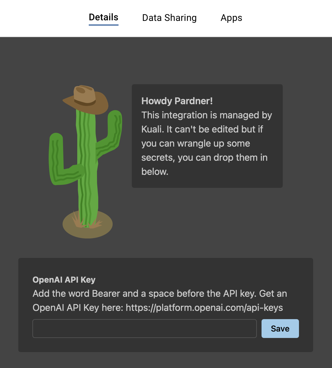 Platform - Integrations - Config prompt for built-in integrations