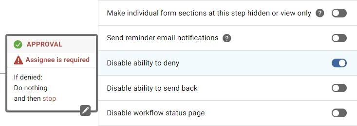 Disable ability to deny
