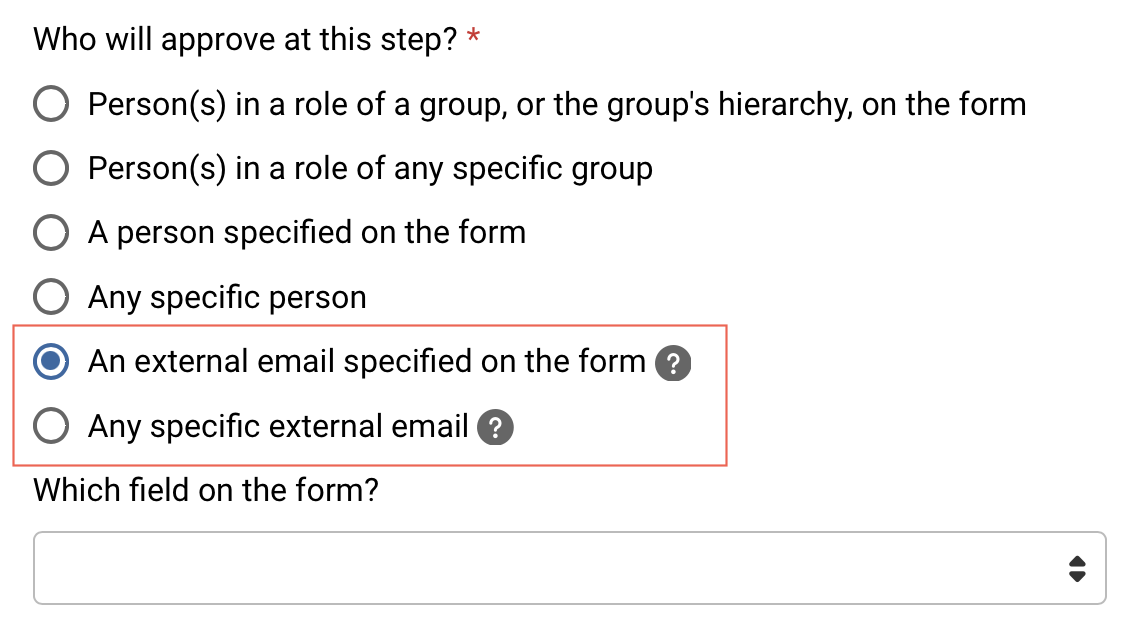 Platform - Workflow - External email options