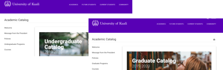 A graduate and undergraduate catalog