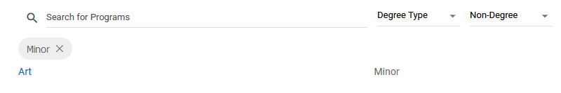 Catalog - Program with multiple filters example