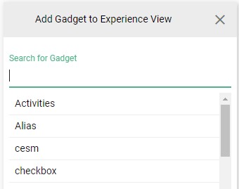 Classic - experiences gadget selection