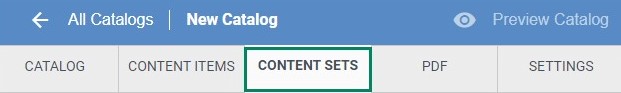 Catalog - Content Set Tab