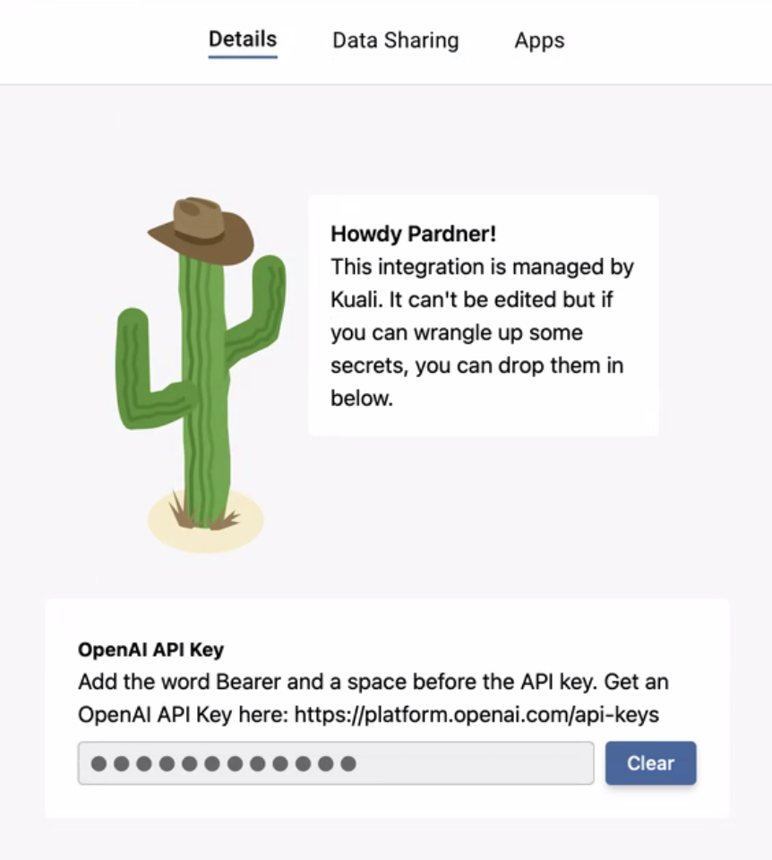 Platform - Integrations - Built-in integrations after API key configured