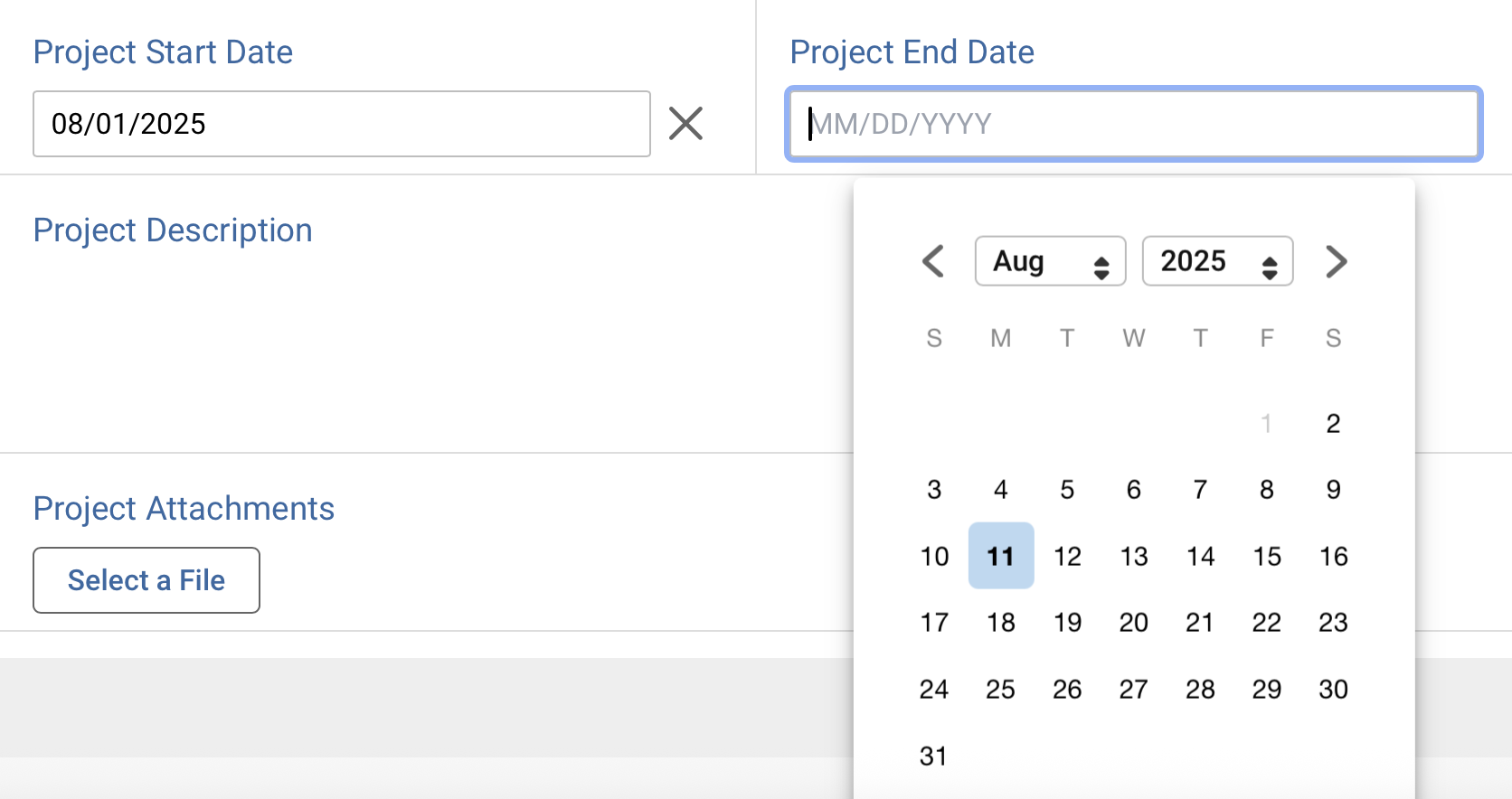 Platform - Date Gadget - Limited Selectable Dates Form Behavior