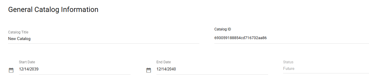 Catalog - Create new catalog with Catalog ID