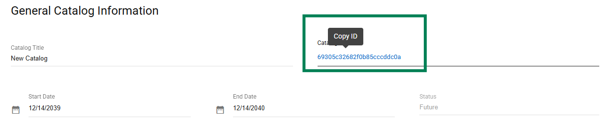 Catalog - Get Catalog ID