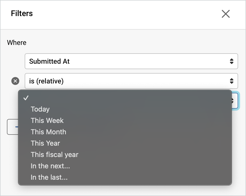 Platform - Filter - Relative Dates
