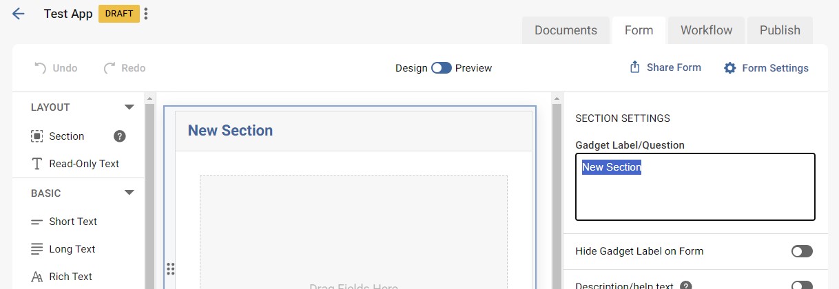 overview of form design