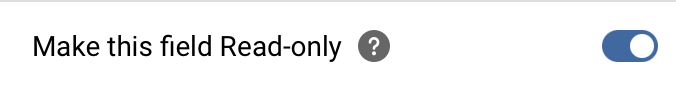Platform - Make this field Read-Only configuration