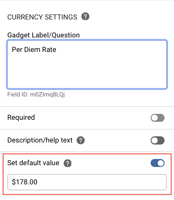 Platform - Set Default Value Configuration