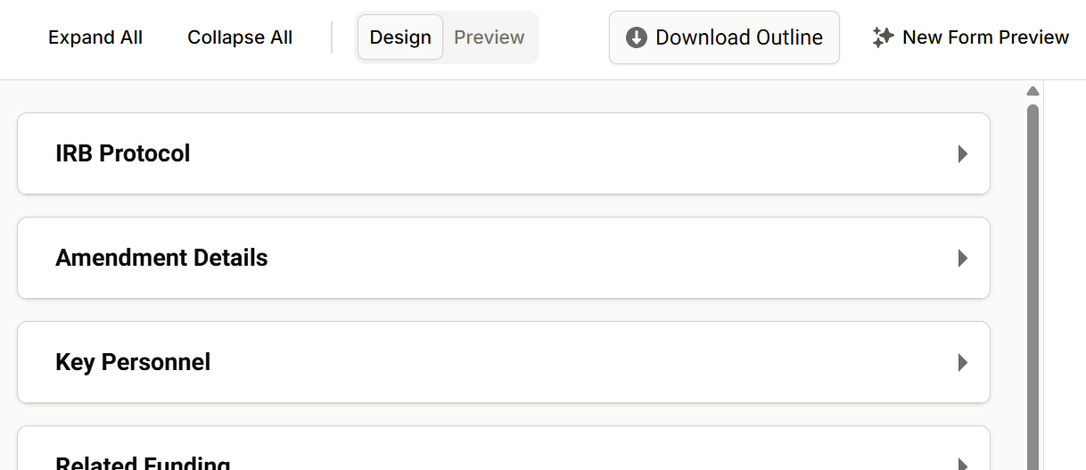 Platform - Collapsable Sections