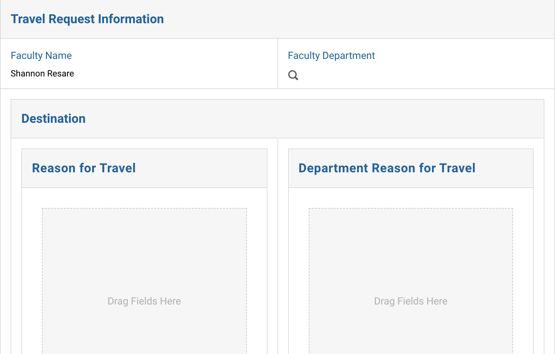 Sample of nested sections