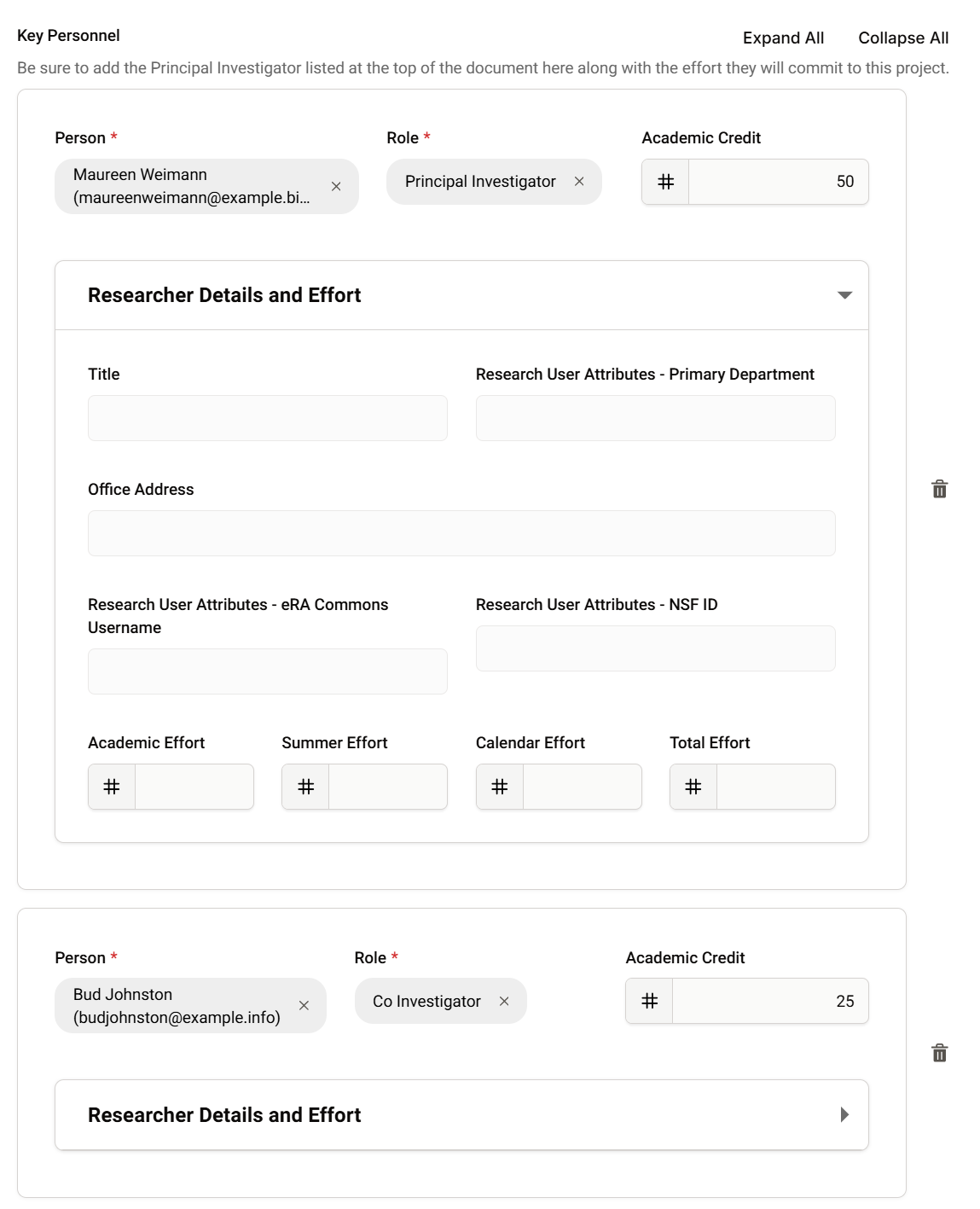 Platform - Section collapsed within a Repeater