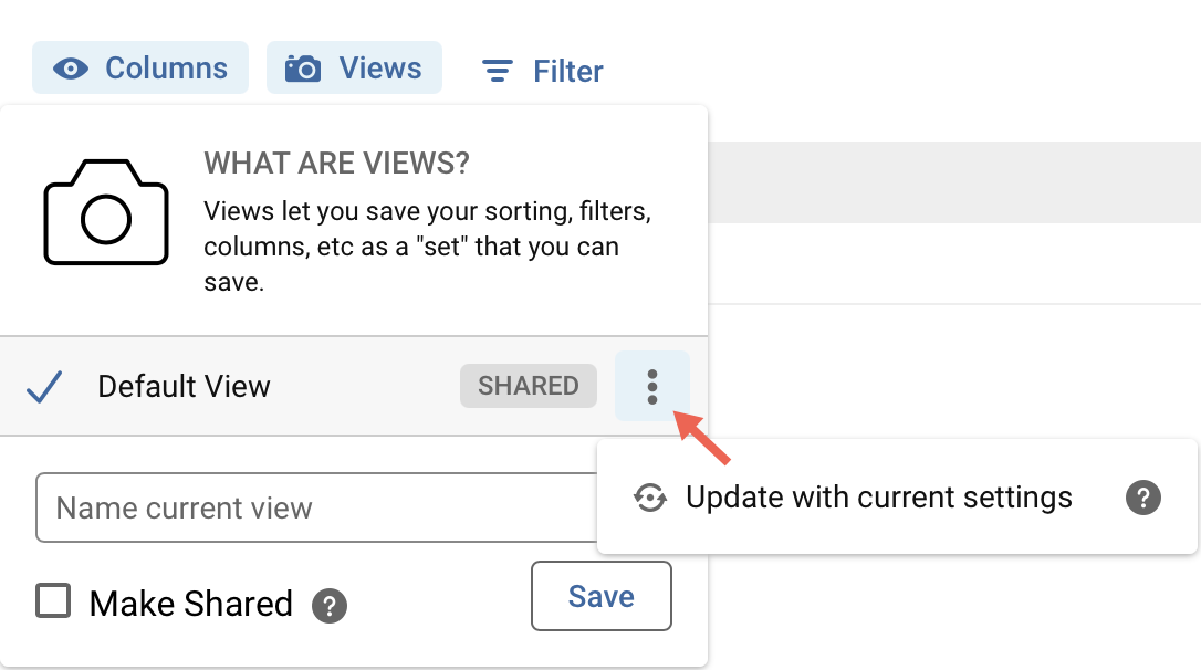 Platform - update with current settings on Default View