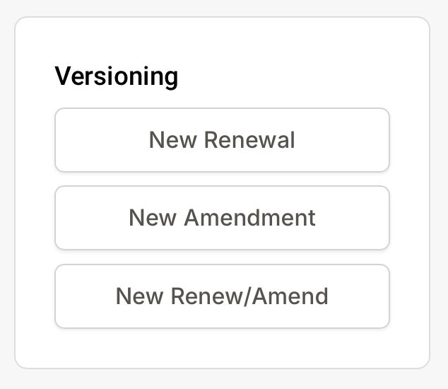 Platform - Versioning option with Version Types configured