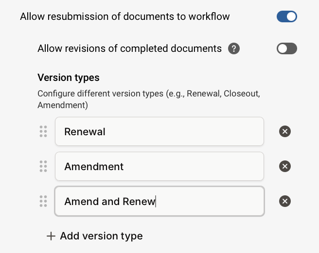 Platform - Workflow Settings - Allow resubmission of document to workflow